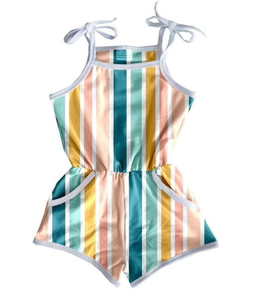 Beachy Stripe Pocket Romper