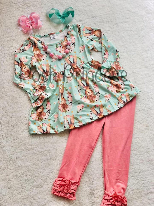 Bunny Tunic and Ruffle Leggings Set